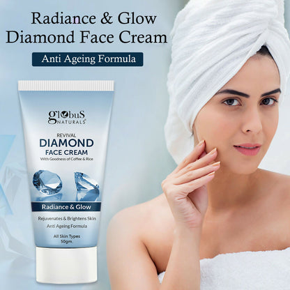 Globus Naturals Revival Diamond Face Cream, Suitable For All Skin Types