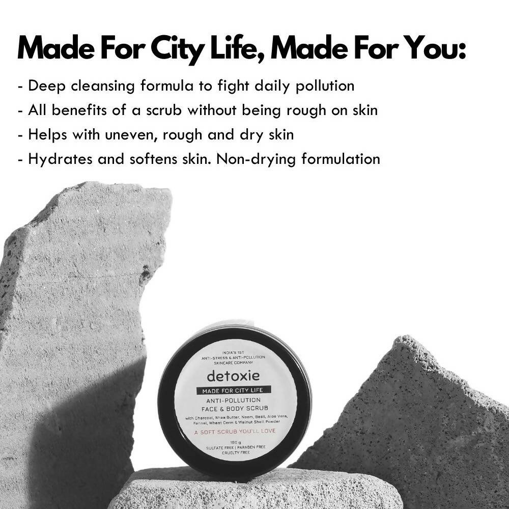 Detoxie Anti-Pollution Face & Body Scrub - 100 gms