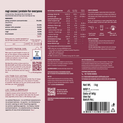 The Whole Truth 15g Protein/Scoop - Ragi Cocoa