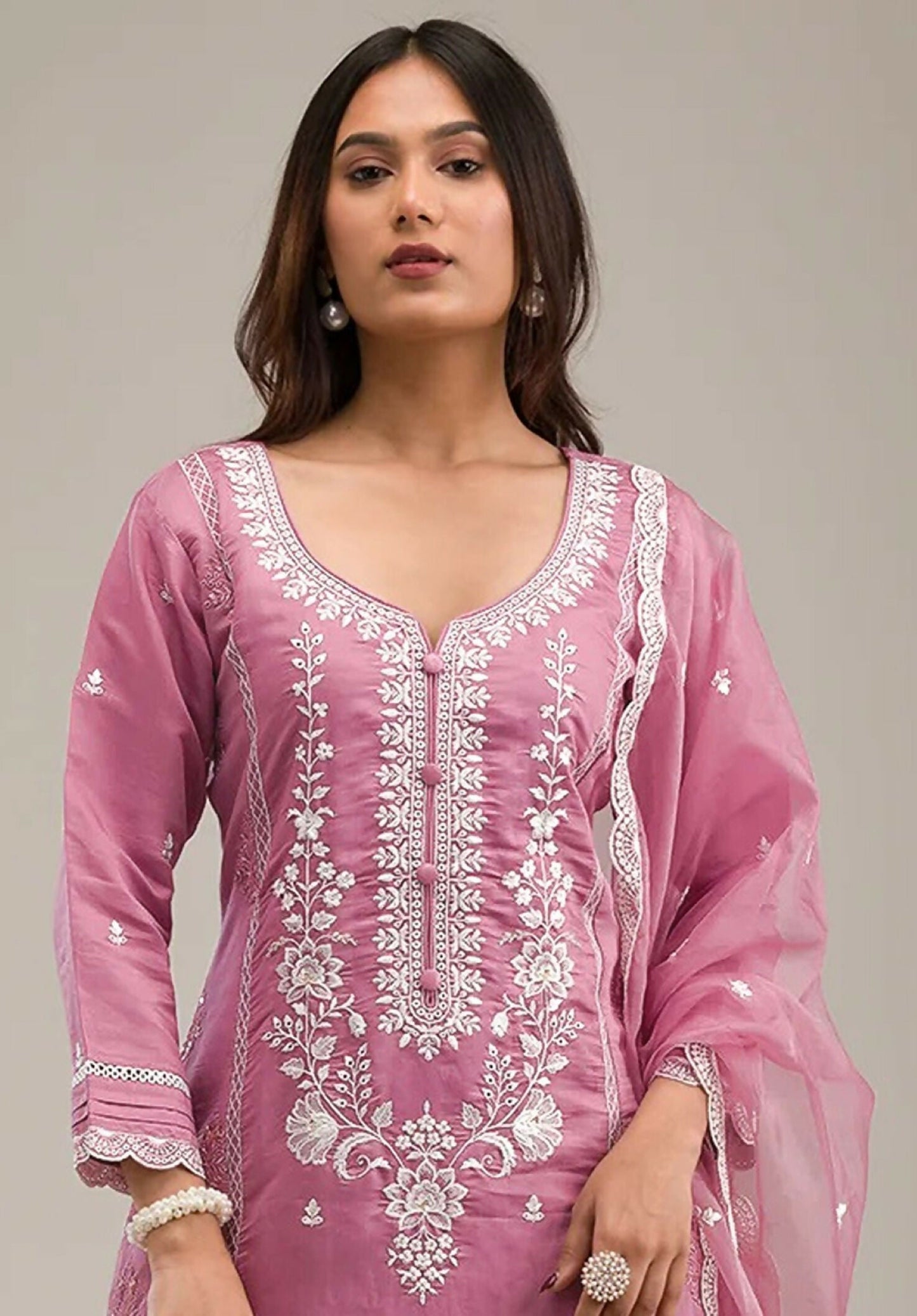 Anaita Pink Embroidered Silk Stitched Salwar suit