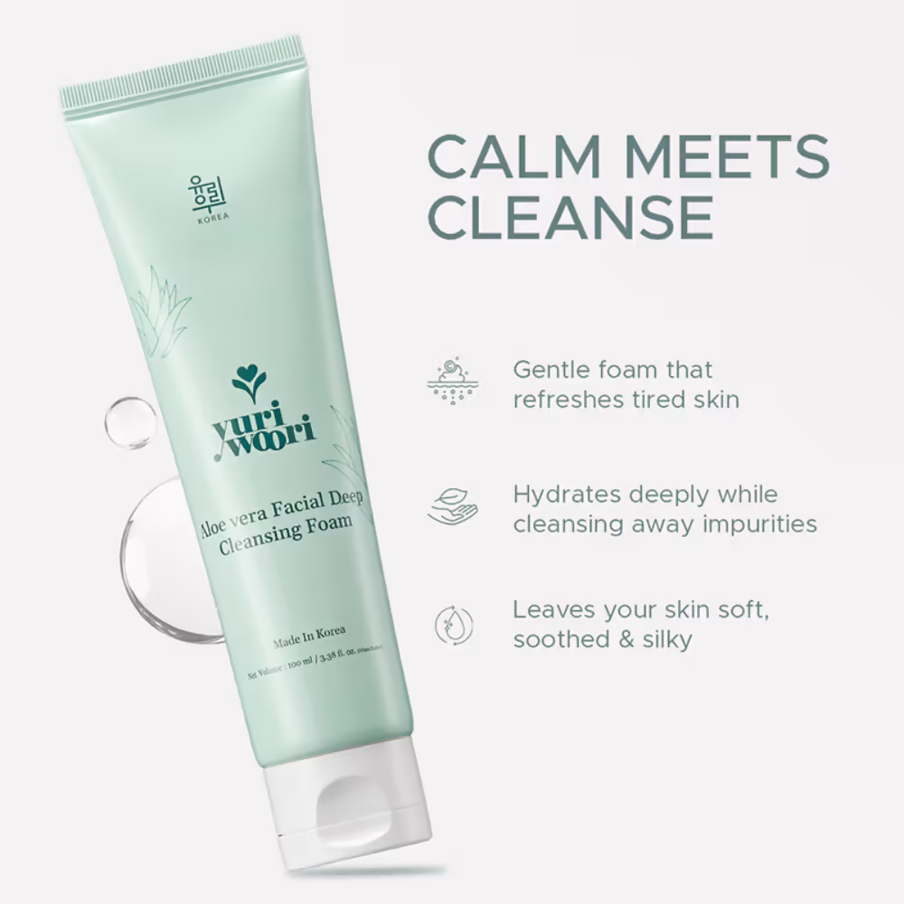 Yuri Woori Aloevera Facial Deep Cleansing Foam