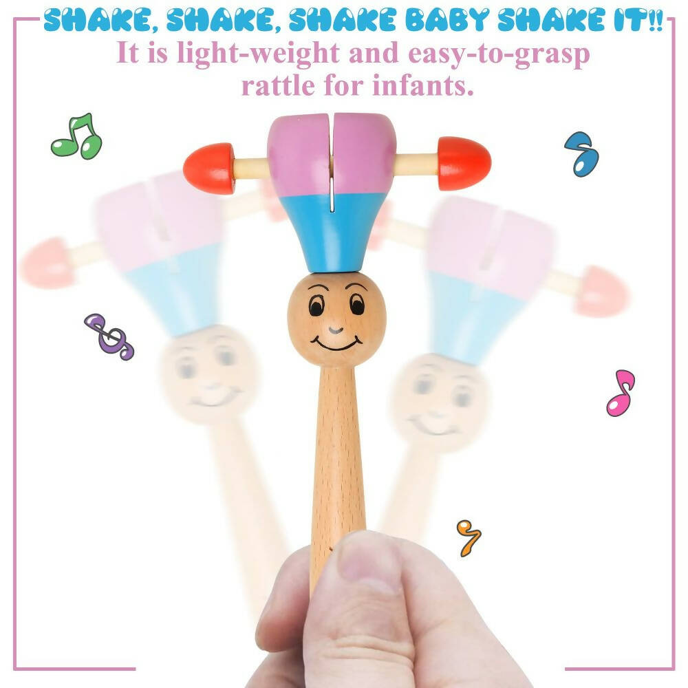 Matoyi Maraca Wooden Baby Rattle