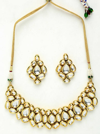 Kundan Choker With Earrings - Ruby Raang