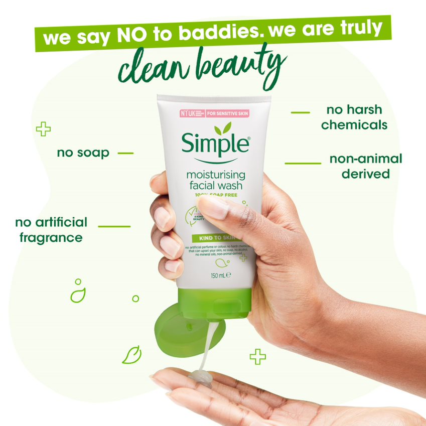 Simple Skincare Moisturising Face Wash - 150 ml (Pack of 2)