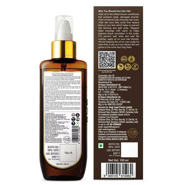 Wow Skin Science Macadamia Nut Hair Oil - 150 ml