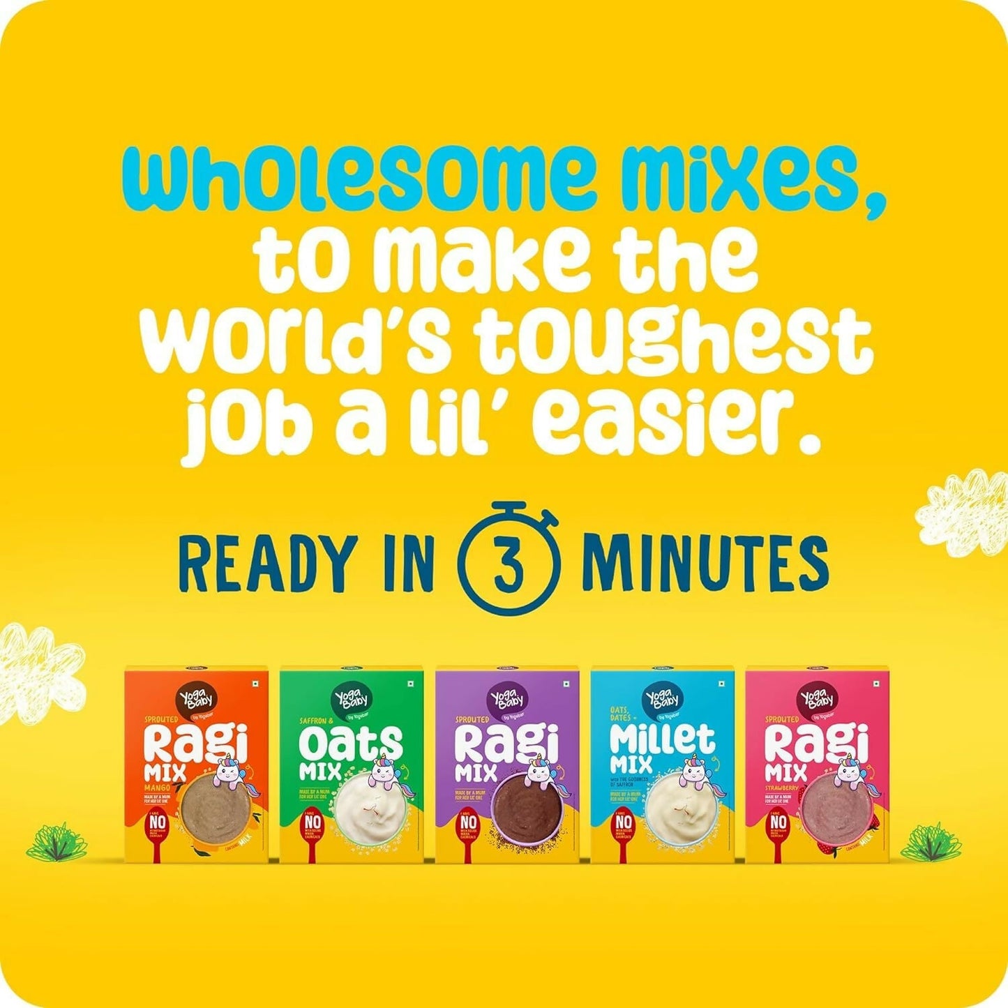 Yoga Bar Yogababy Oats, Dates & Millet Mix, Healthy Porridge Mix For Infants, Kids