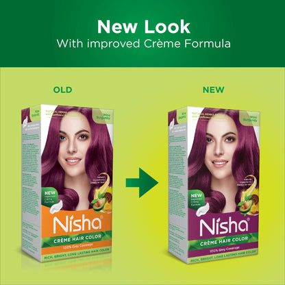 Nisha Creme Hair Color for Women - Wine Burgundy