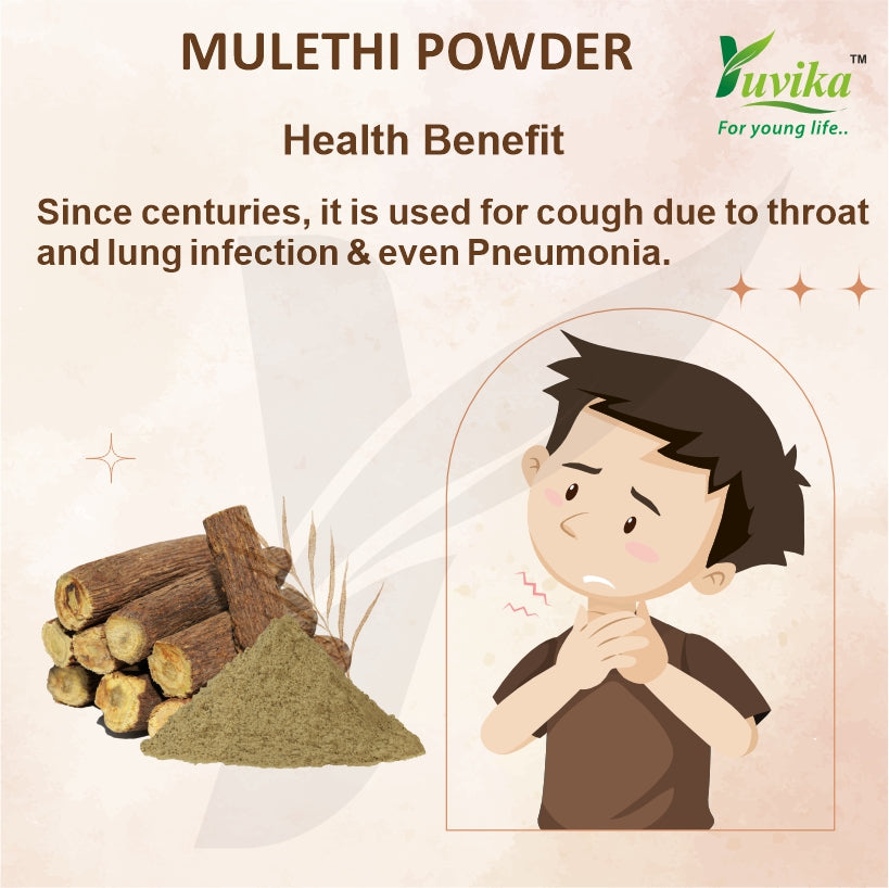 Yuvika Mulethi Powder - Glycyrrhiza Glabra - Yashtimadhu - Jeshthamadha - Licorice Root