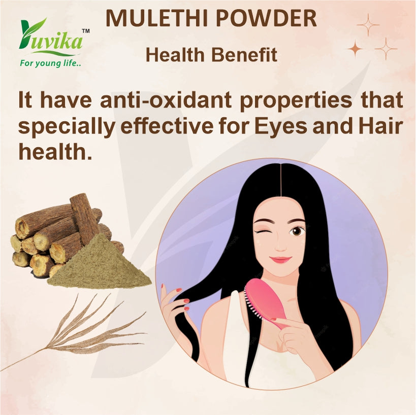 Yuvika Mulethi Powder - Glycyrrhiza Glabra - Yashtimadhu - Jeshthamadha - Licorice Root