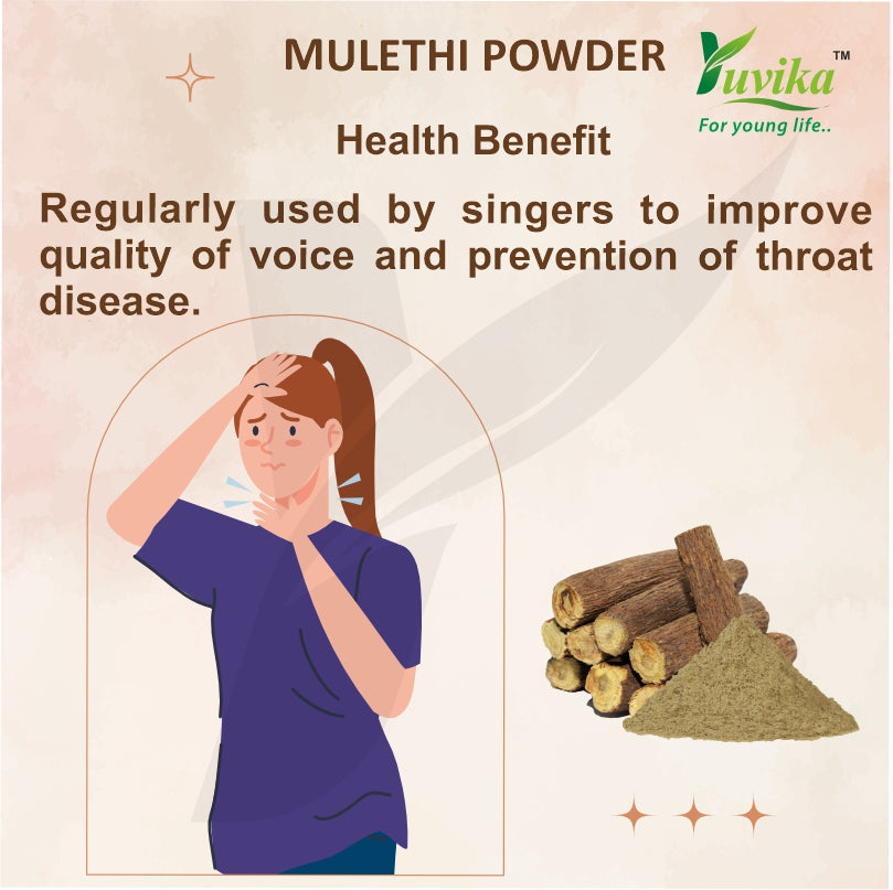 Yuvika Mulethi Powder - Glycyrrhiza Glabra - Yashtimadhu - Jeshthamadha - Licorice Root