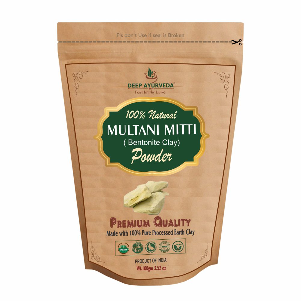 Deep Ayurveda Organic Multani Mitti (Bentonite Clay) - 100 gms