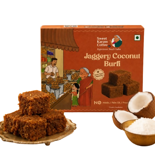 Sweet Karam Coffee Jaggery Coconut Burfi
