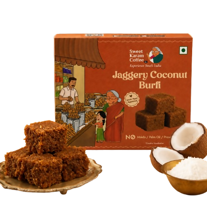 Sweet Karam Coffee Jaggery Coconut Burfi