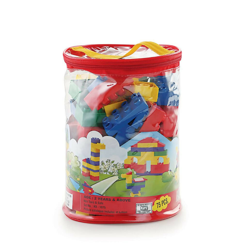 Peacock Learning & Educational Building Interlocking Blocks Set For Kids - 75 Pcs