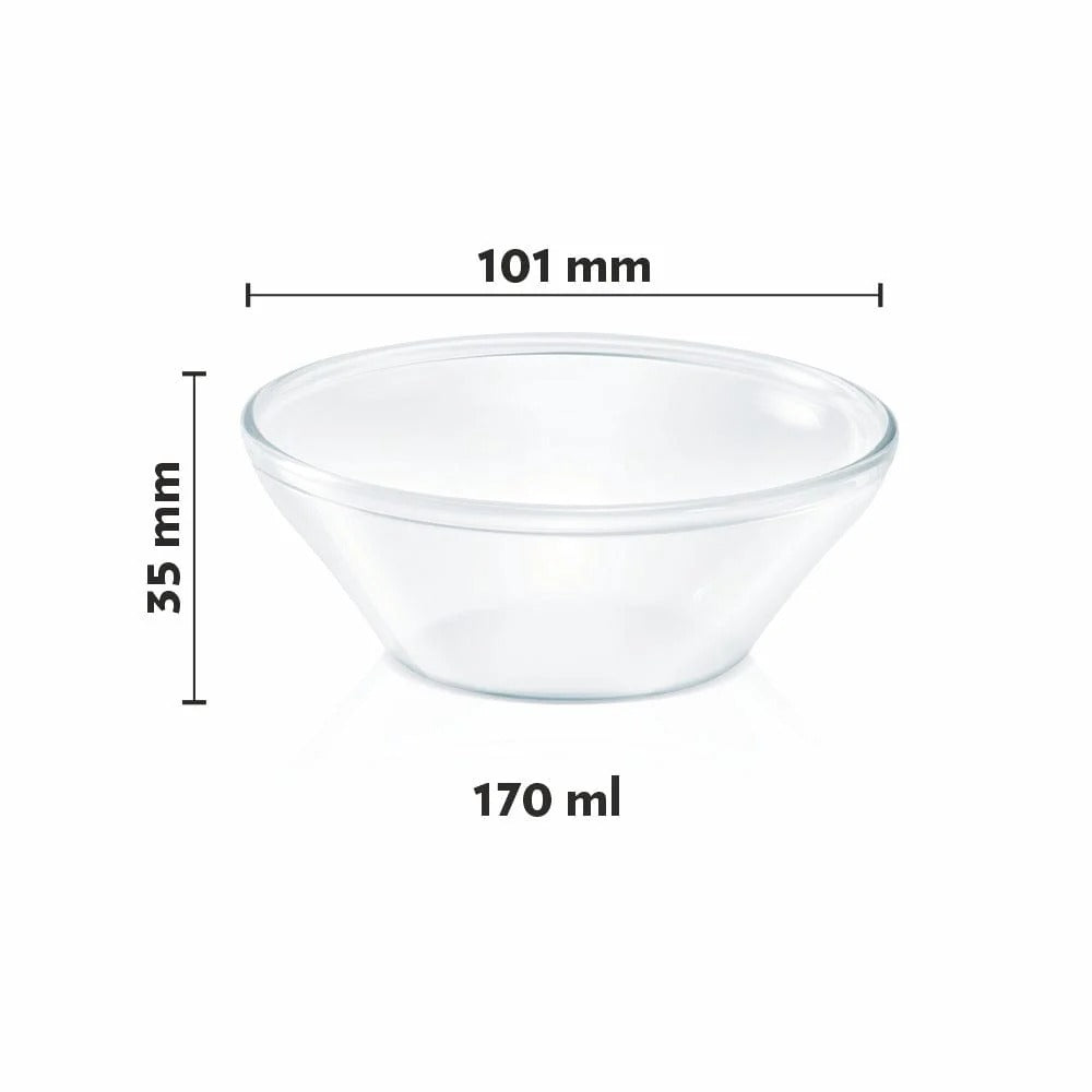 Borosil Venus Katori Glass Bowls Set of 6 (170ml×6)
