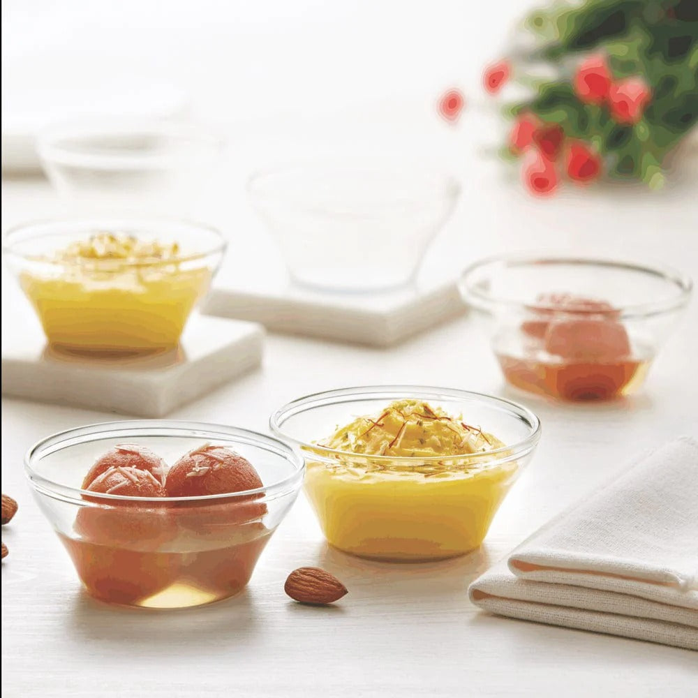 Borosil Venus Katori Glass Bowls Set of 6 (170ml×6)
