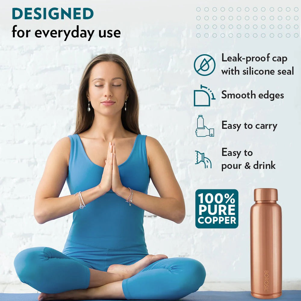 Borosil Pure Copper Water Bottle 1000ml