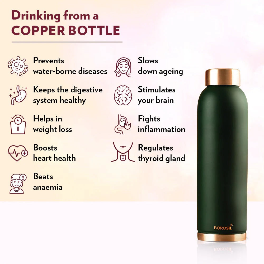 Borosil Copper Bottle Green