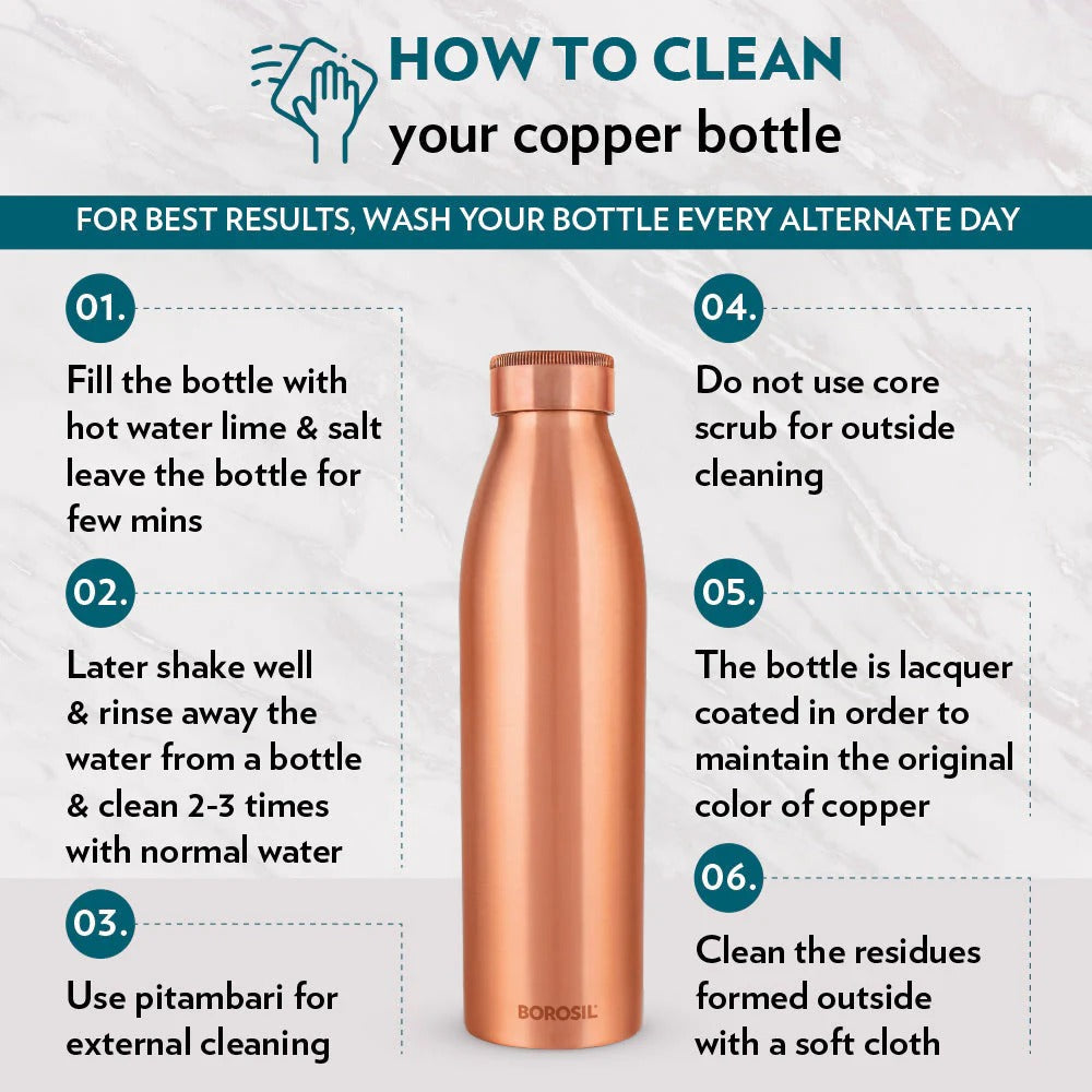 Borosil Pro Copper Water Bottle 950ml