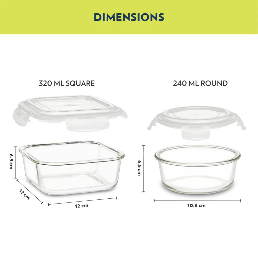 Borosil Steller Glass Tiffin Office Lunch Box Bag Daisy