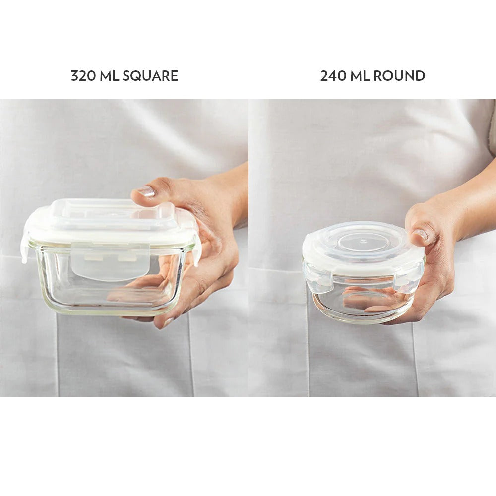 Borosil Steller Glass Tiffin Office Lunch Box Bag Daisy