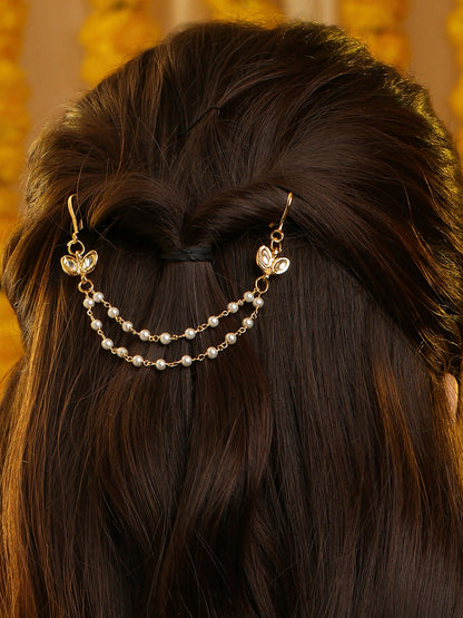 Ruby Raang Pearl Hair Jewellery