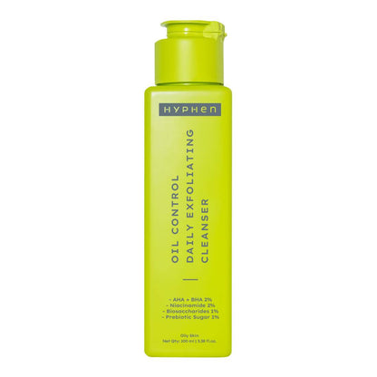 Hyphen By Kriti Sanon Oil Control Daily Cleanser, 2% AHA + BHA Salicylic Acid Face Wash, Deep Cleanses & Removes Dirt, For Men & Women