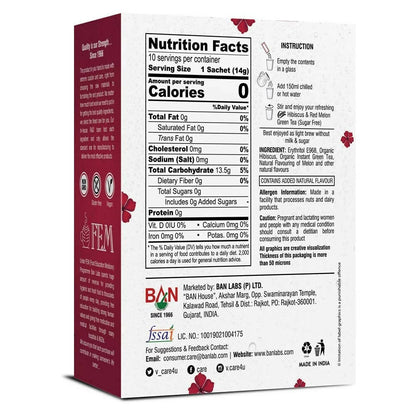 Care Hibiscus & Red Melon Sugar Free Green Tea Sachets