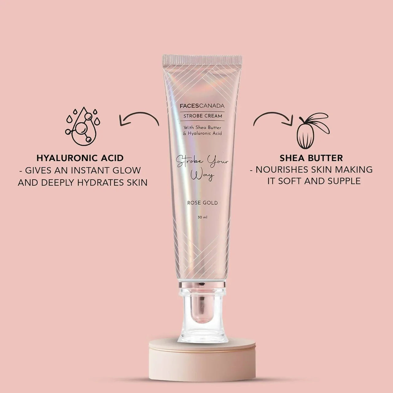 Faces Canada Strobe Cream - Rose Gold -30 gm
