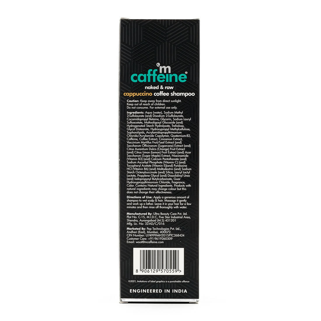 mCaffeine Naked & Raw Cappuccino Coffee Shampoo