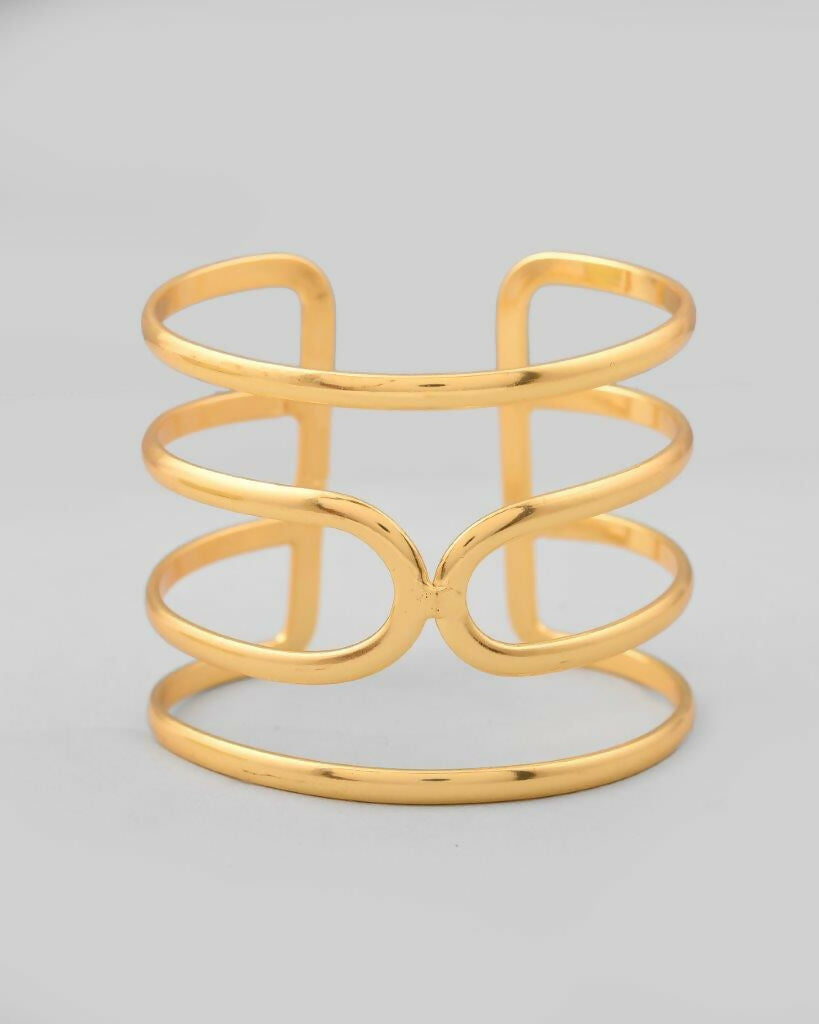 VOJ Gold-Polished multi Layer Kada Bracelet