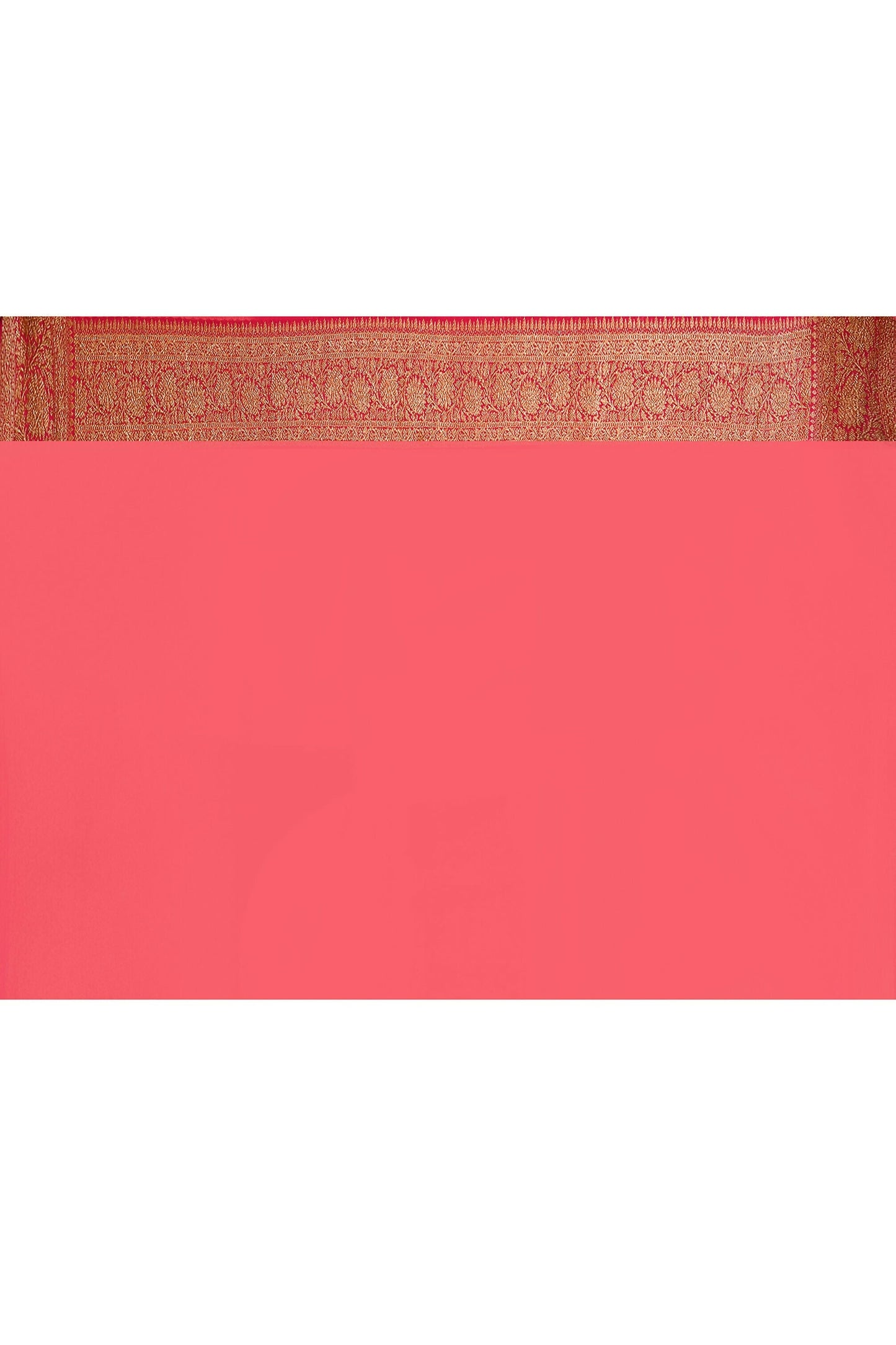 Joban Fashion Orange Crepe Chiffon Pure Handloom Banarasi Silk Saree