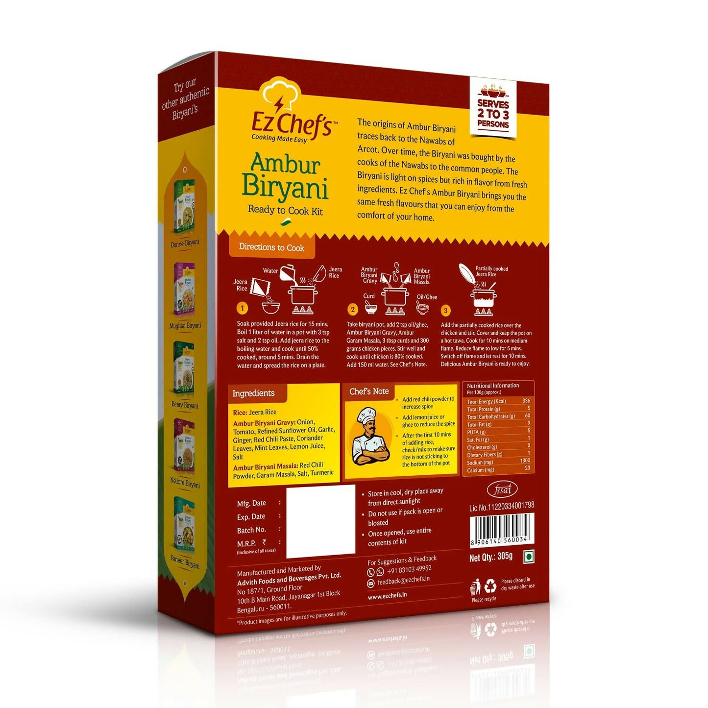 Ez Chef's Ambur Biryani Kit - Ambur's Famous Biryani