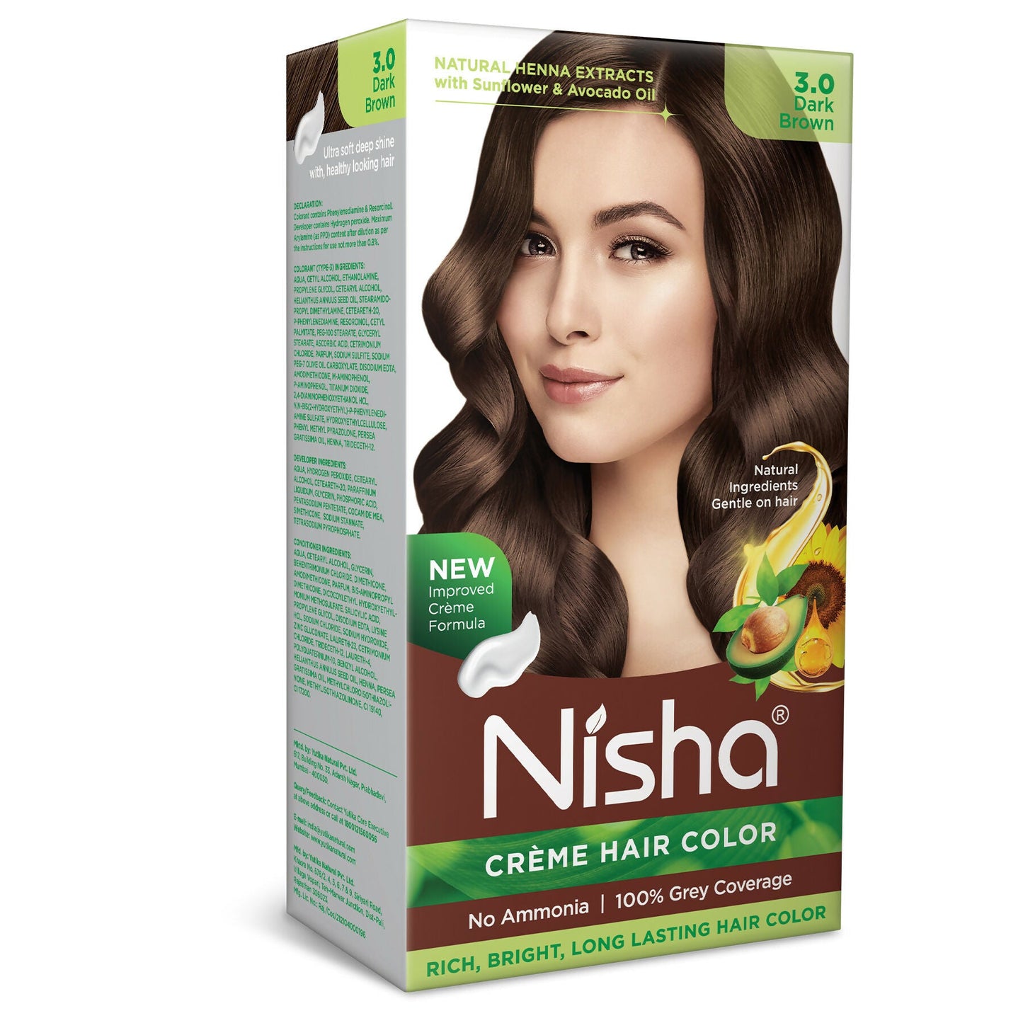 Nisha Creme Hair Color for Women - Dark Brown