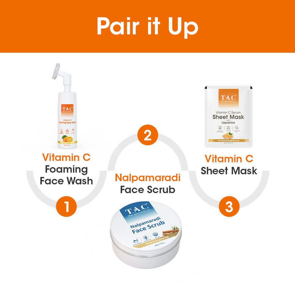 T.A.C - The Ayurveda Co. Vitamin C Serum Sheet Mask | Natural Skin Brightness