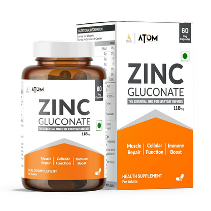 As-It-Is Nutrition Atom Zinc Gluconate Veg Capsules