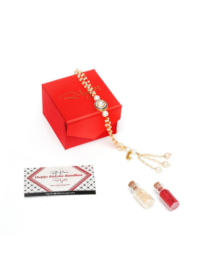 Designer kundan Rakhi - Ruby Raang