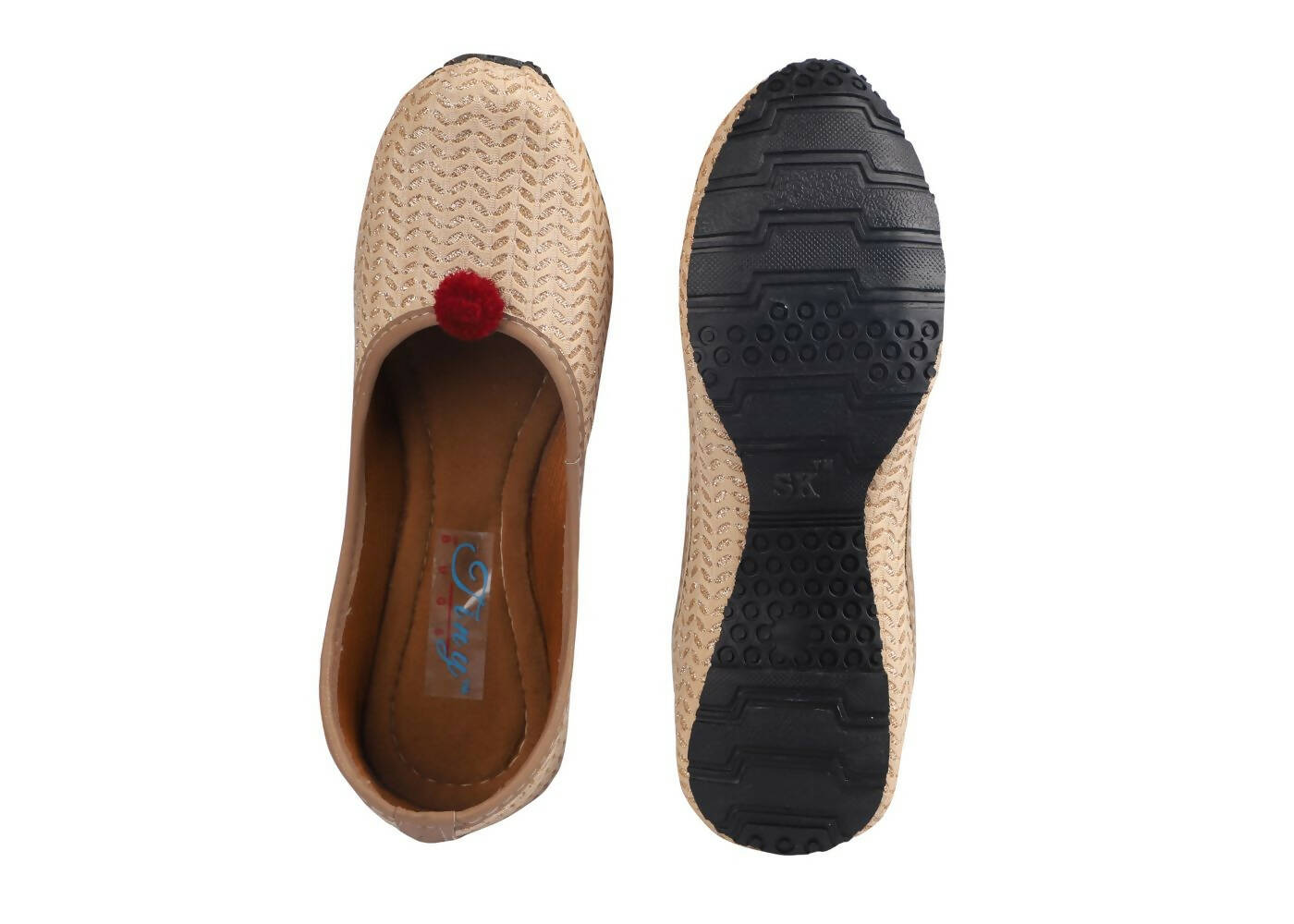 Tiny Bugs Girls Ethnic Wear Juttis - Gold