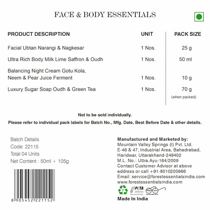 Forest Essentials Nalini Face & Body Essentials Kit