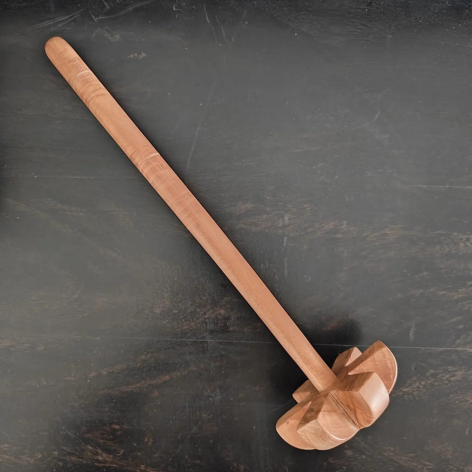 Zishta Neem Wood Churner Single Piece Carved Traditional