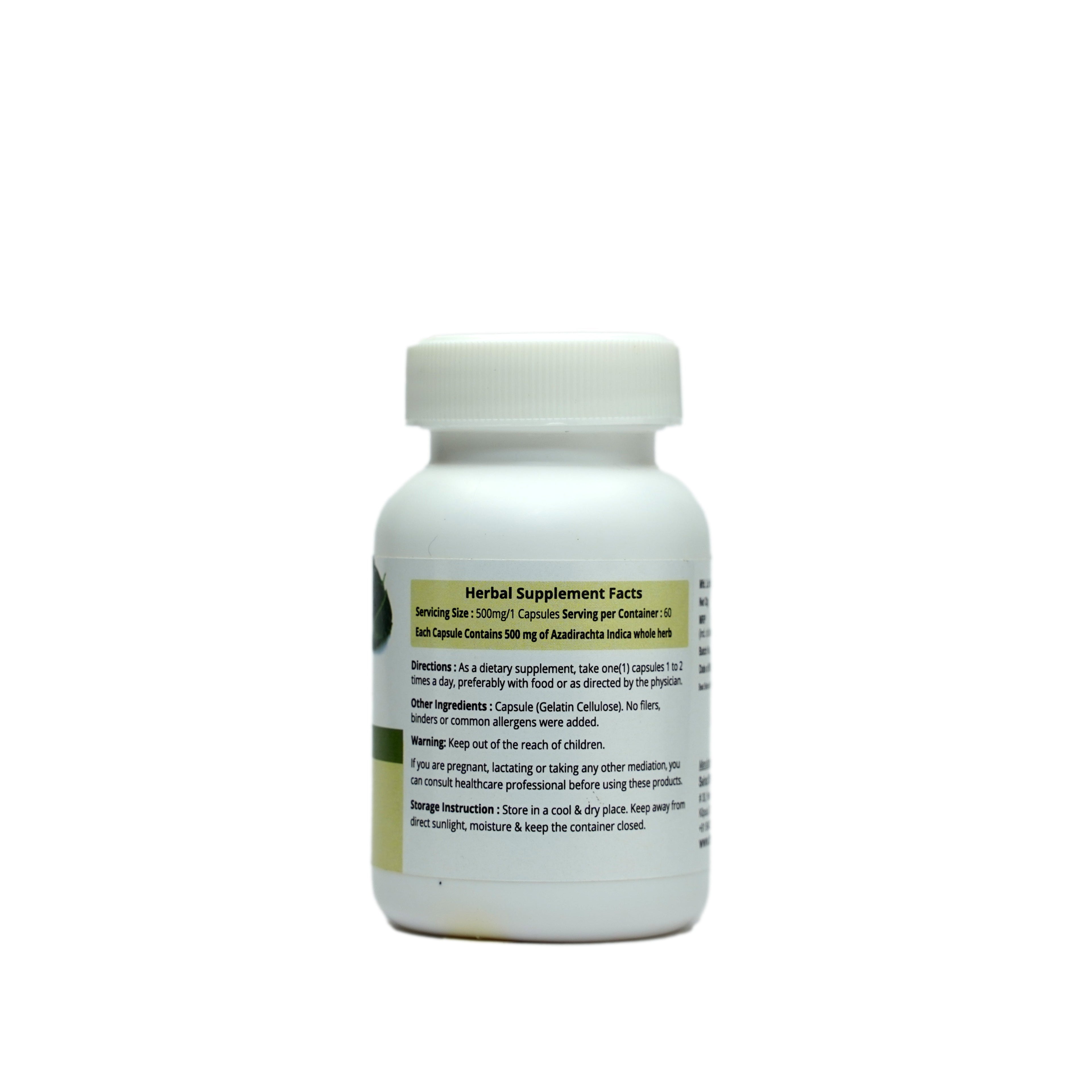 Dr. Talat's Neem - Blood Purifier - 60 Capsules