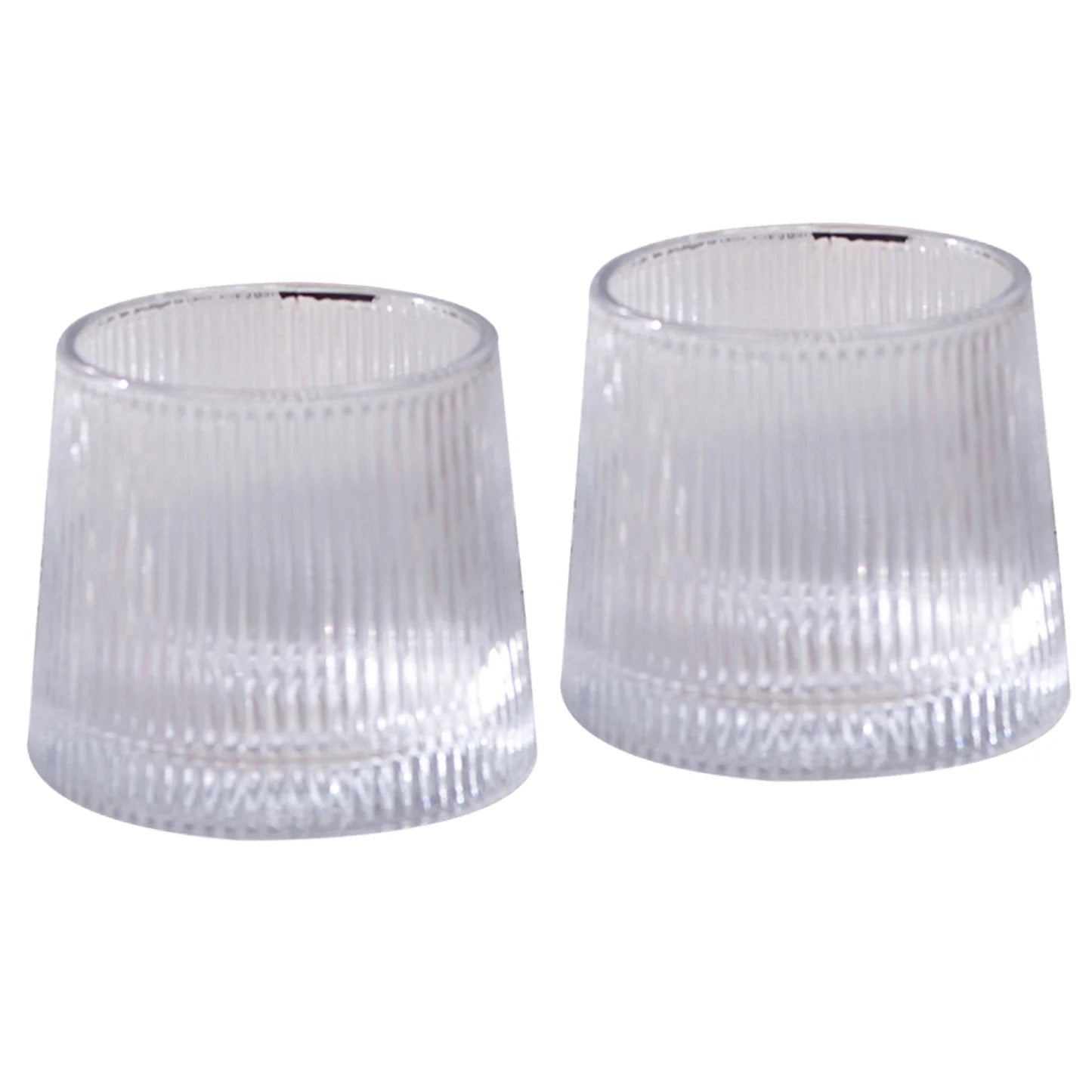 Nestroots Fluted Scotch Glasses Set of 6 Premium Glassware