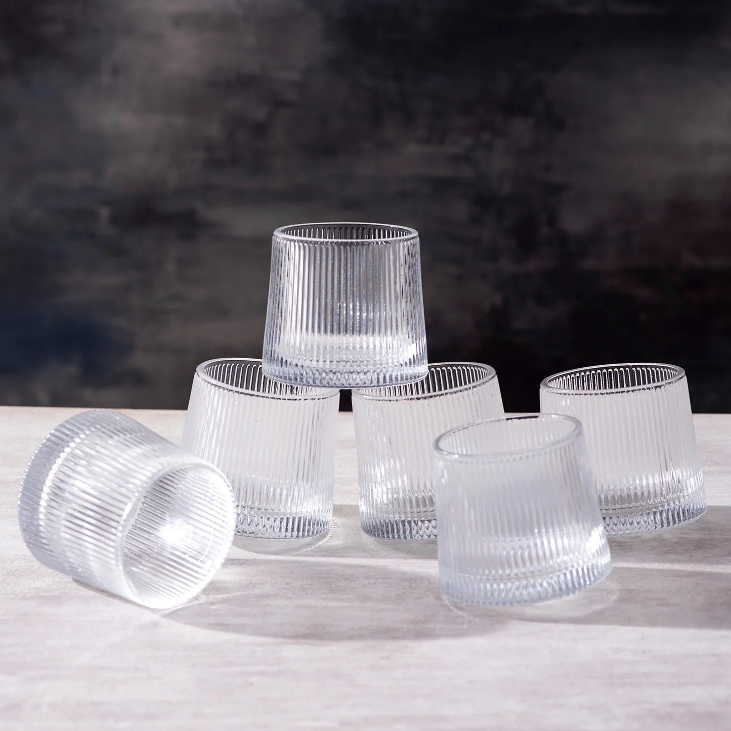 Nestroots Fluted Scotch Glasses Set of 6 Premium Glassware