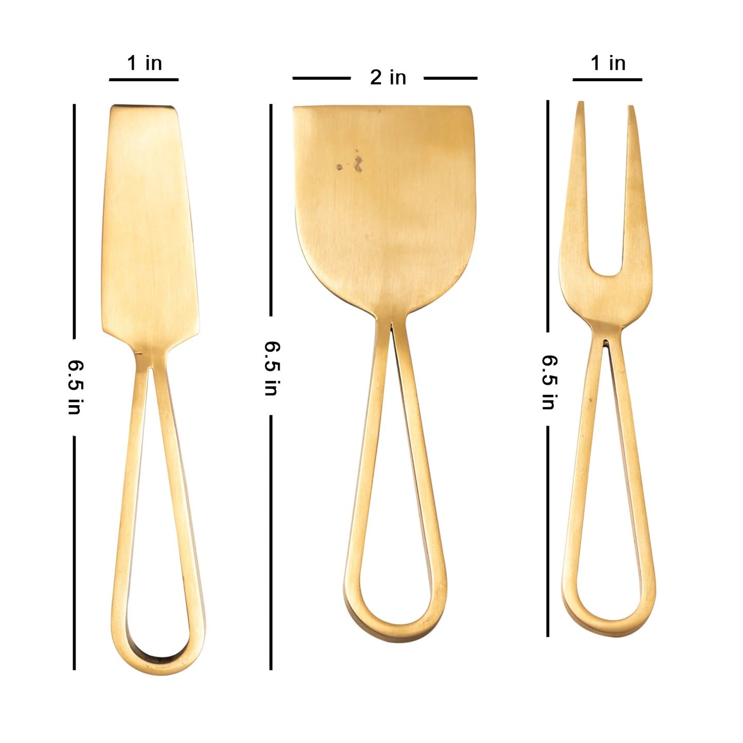 Nestroots Edam Cheese Knives Set of 3 Stainless Steel