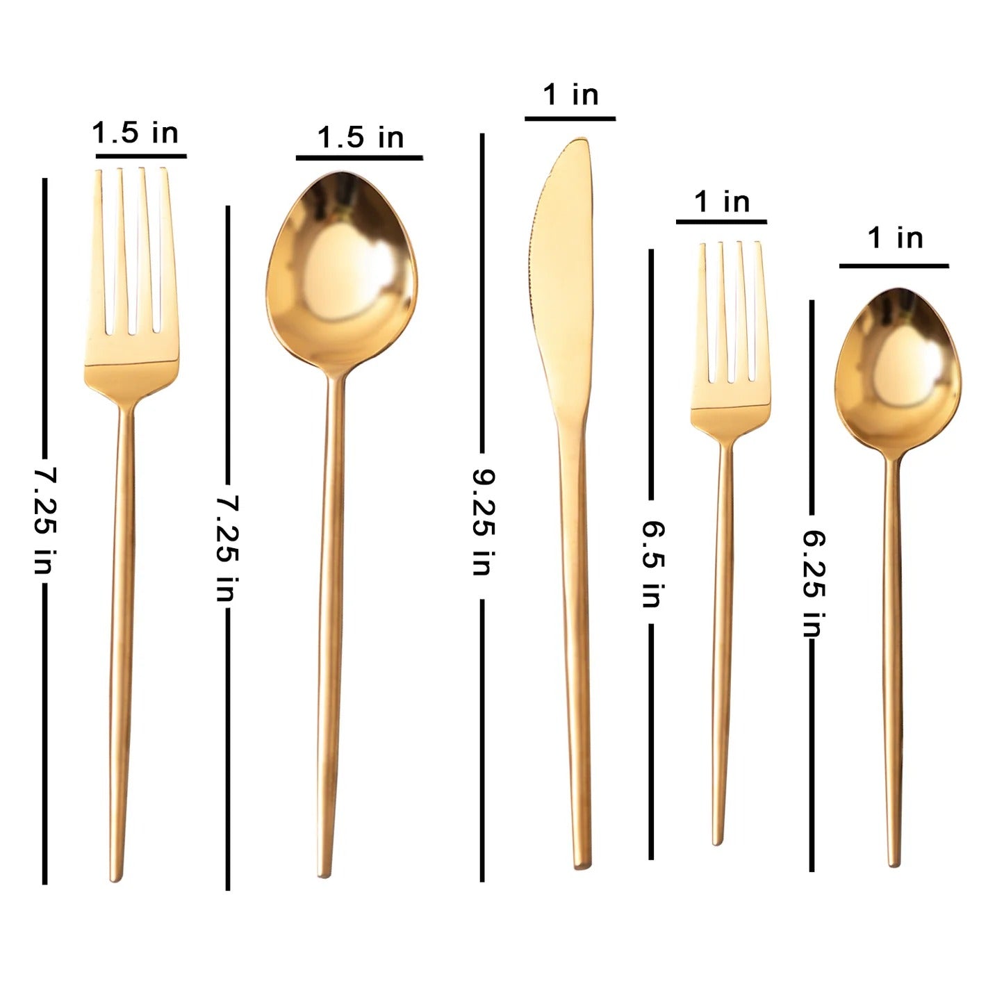 Nestroots Gold Dipped Cutlery Set of 5 Alternate Design