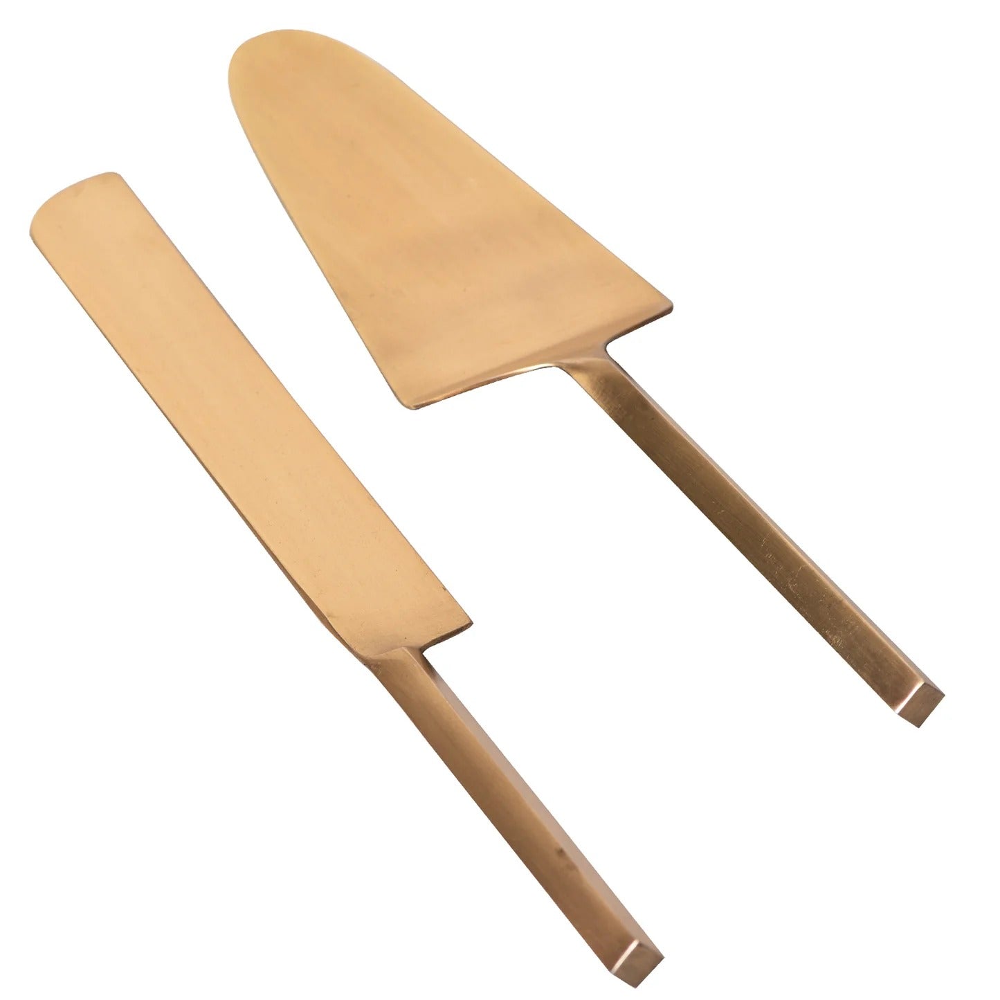 Nestroots Gold Dipped Dessert Server Set of 2 Stainless Steel