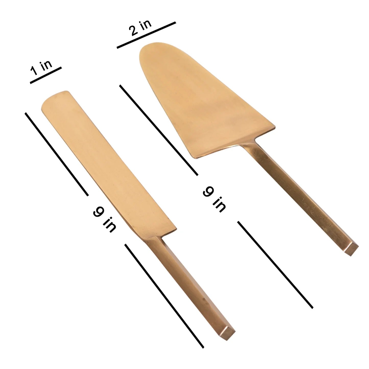 Nestroots Gold Dipped Dessert Server Set of 2 Stainless Steel