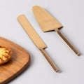 Nestroots Gold Dipped Dessert Server Set of 2 Stainless Steel