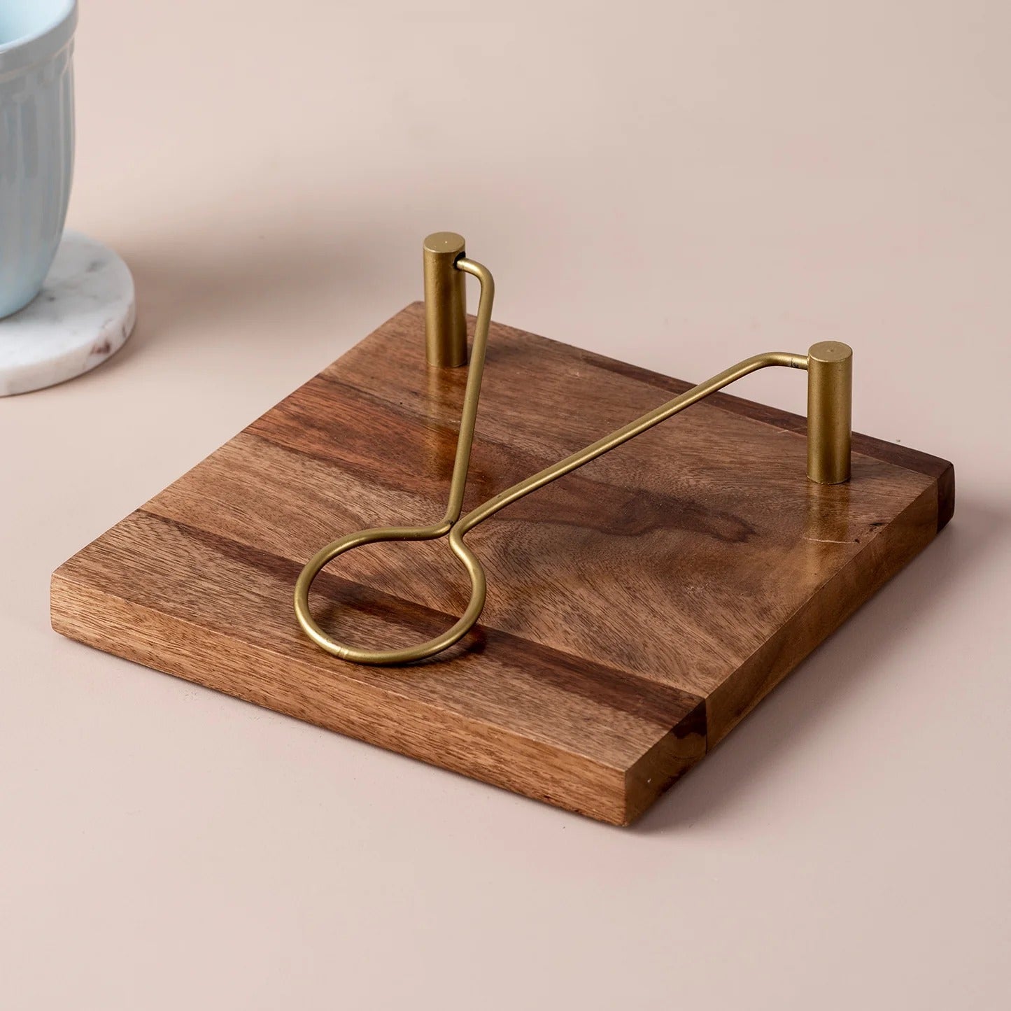 Nestroots The Inseparables Napkin Holder Teak Wood with Metal Handle