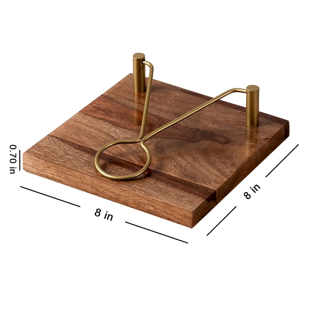 Nestroots The Inseparables Napkin Holder Teak Wood with Metal Handle